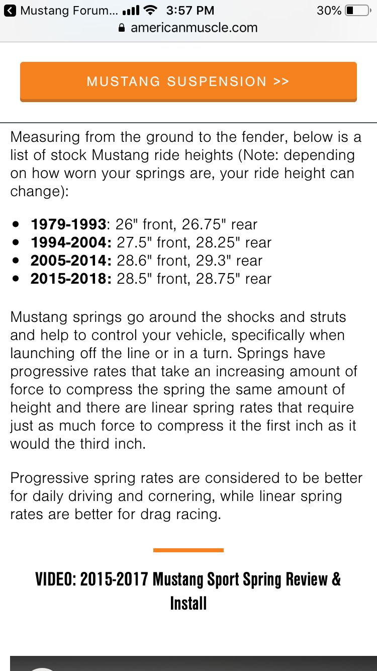 Suspension Stock Ride Height Mustang Forums At Stangnet