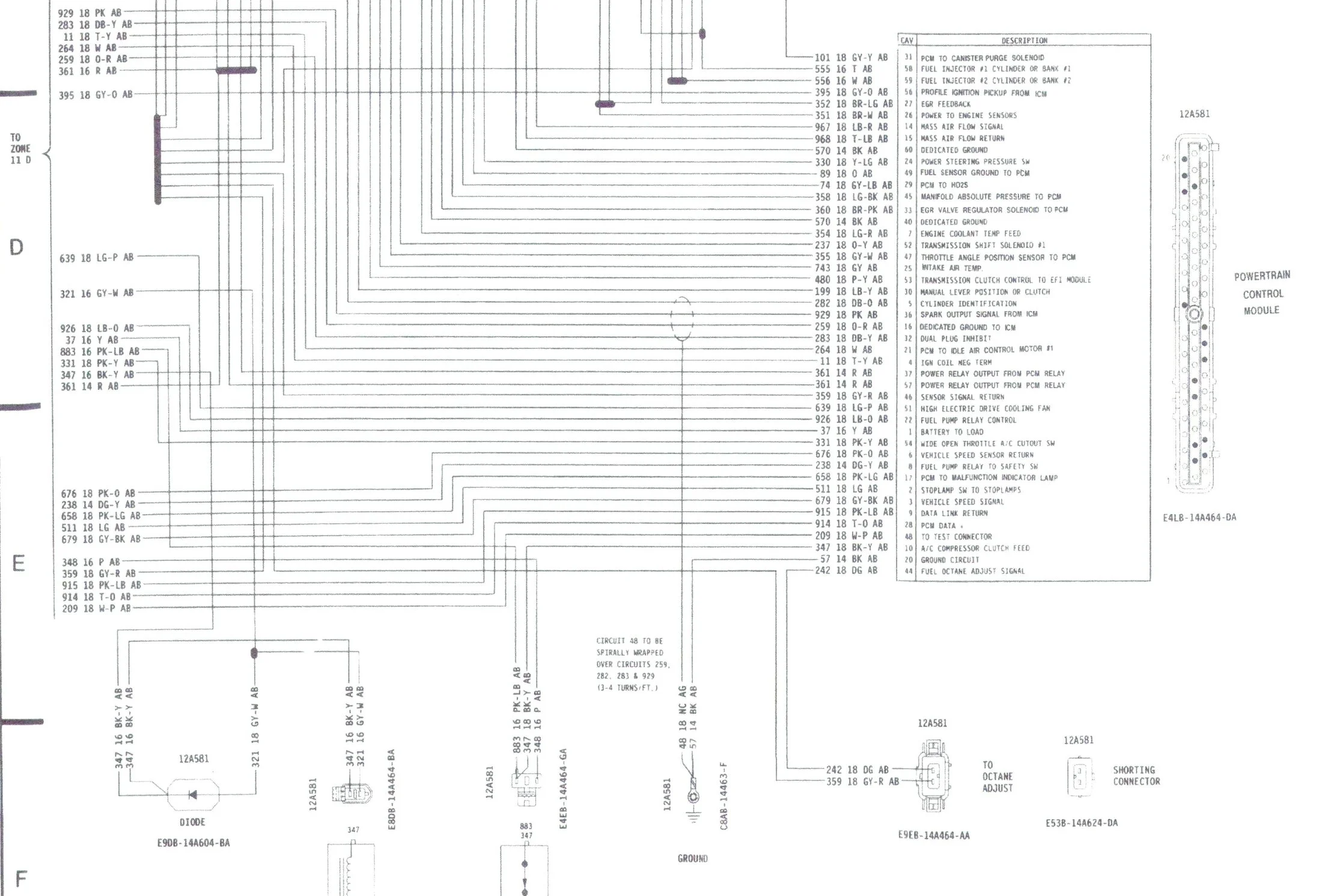 1993 Mustang Wiring Diagrams - Powertrain Control Module.webp