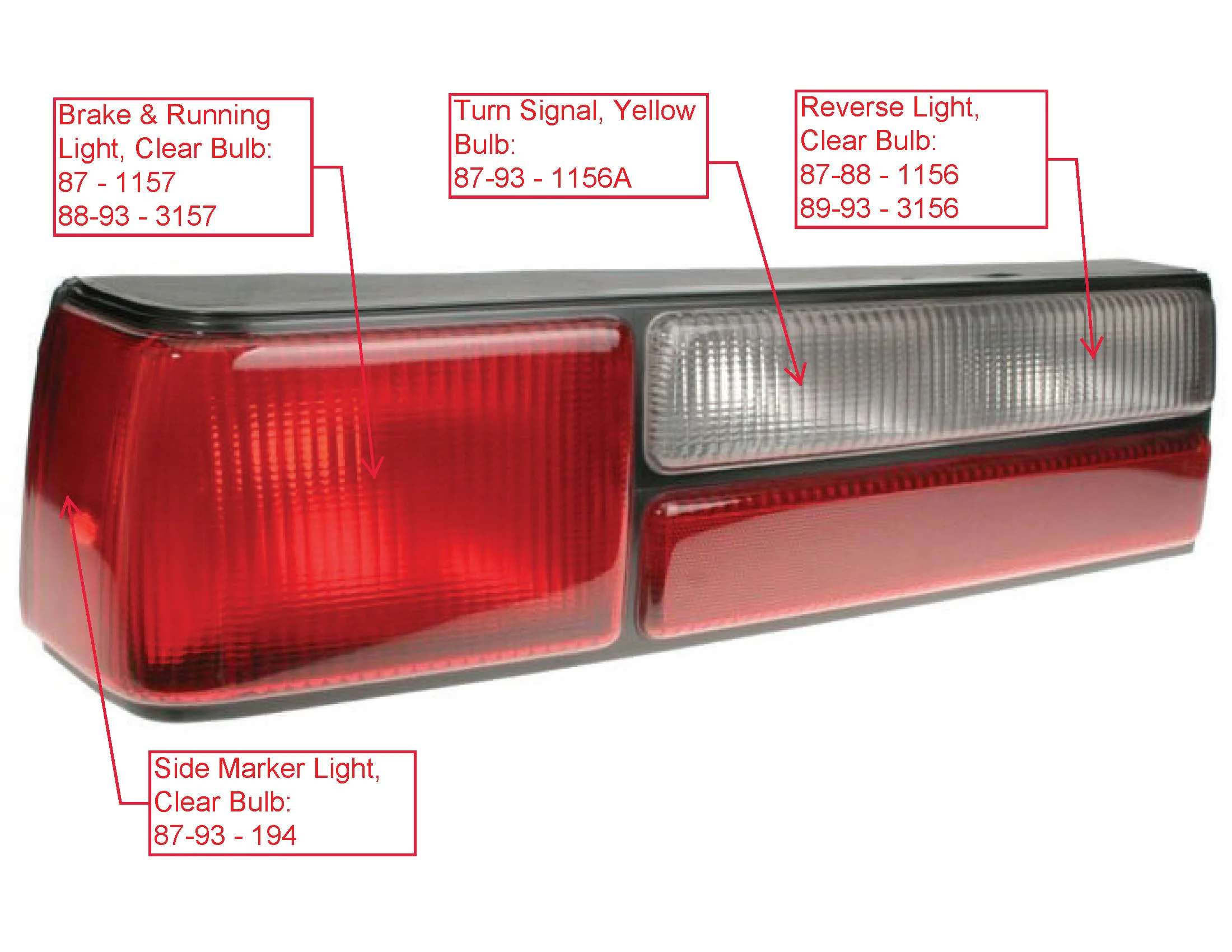 87-93 Mustang LX Tail Light Bulbs.webp