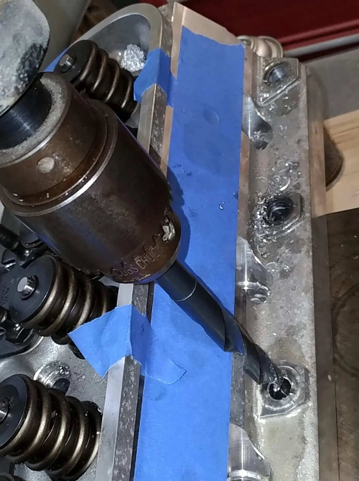 Drilling out Head Bolt Holes.webp