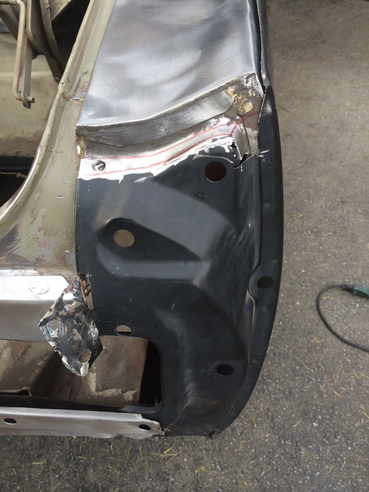 Matching New Lower Rear Extension to Factory Upper Extension.webp
